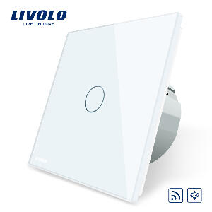 Intrerupator wireless cu variator cu touch Livolo din sticla