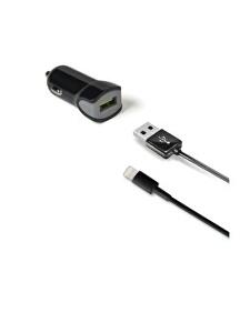 Adaptor auto Celly CCUSBLIGHT, cablu inclus, USB + Lightning, universal, Negru