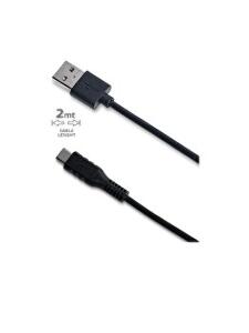 Cablu de date Celly USB-C2M, 2 m, USB 2.0, USB-C, Negru