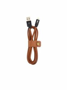 Cablu Tellur TLL155331, 1 m, Lightning - USB, piele naturala, Maro