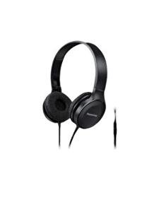 Casti on-ear Panasonic RP-HF100ME-K, cu fir, microfon, Jack 3.5, Negru
