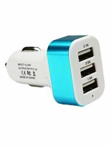 Adaptor priza auto MRG 0177, 12-24 V, 3x USB, universal, Albastru