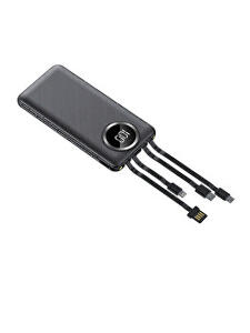 Baterie Externa Power Bank MRG 0492, 12000 mAh, lanterna, 1x USB, 1 x MicroUSB, 1 x Type-C, Negru