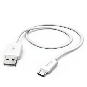 Cablu de date Hama 173628, 1.4 m, micro USB, alb