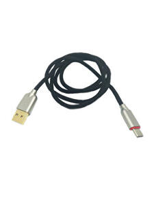 Cablu de date MRG 0217, 100 cm, USB + Type C, panza impletita, Negru
