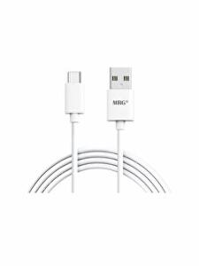 Cablu de date MRG 0411, 90 cm, USB + Type C, plastic, Alb