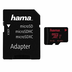 Card de memorie microSDXC Hama, 123979, 64 Gb, clasa 3, negru