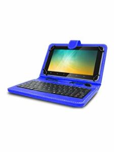 Husa Tableta MRG 0404, 10 inch, tastatura Micro-USB, pliabil, Albastru