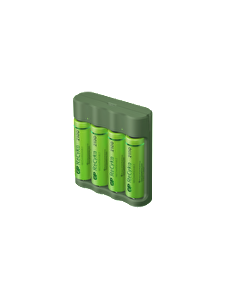 Incarcator baterii ReCyko Everyday B421 + 4 Baterii ReCyko AA GP GPACSB421001, 4 sloturi AA/AAA, 2100 mAh, USB, Verde