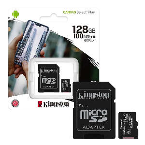 Card de memorie MicroSD Kingston Canvas Select Plus, 128GB, 100MB/s, cu adaptor