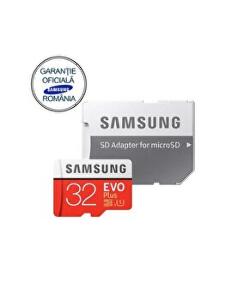Card de memorie Samsung EVO Plus MB-MC32GA/EU, micro SDHC, UHS-I, 32 GB, Clasa 10, 95MB/s, Waterproof + Adaptor SD, Rosu