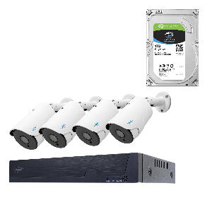 Kit supraveghere video PNI House IPMAX POE Five, NVR cu 4 porturi POE, ONVIF si 4 camere cu IP 5MP, de exterior, Power over Ethernet, detectie chip, detectie miscare cu HDD 1Tb