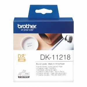 Banda de etichete rotunde Brother DK11218 24mm diametru 1000 et./rola