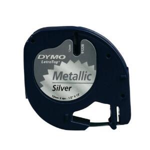 Banda Dymo Letratag DY91208 12mm argintiu metalizat