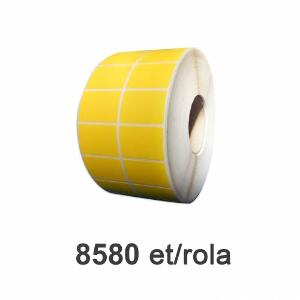 Role etichete PE autodistructibile galbene 50x32mm 8580 et./rola