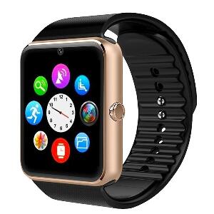 Ceas Smartwatch cu Telefon iUni GT08, Bluetooth, Camera 1.3 MP, Ecran LCD antizgarieturi, Gold 