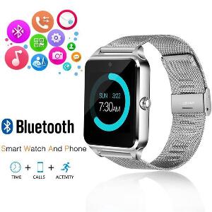 Ceas Smartwatch cu Telefon iUni Z60, Curea Metalica, Touchscreen, Camera, Notificari, Antizgarieturi, Silver