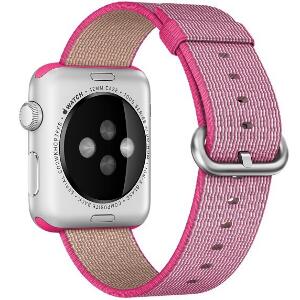 Curea pentru Apple Watch 38 mm iUni Woven Strap, Nylon, Electric Pink
