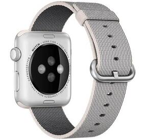 Curea pentru Apple Watch 38 mm iUni Woven Strap, Nylon, White Gray