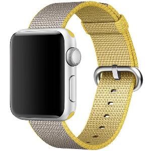 Curea pentru Apple Watch 38 mm iUni Woven Strap, Nylon, Yellow-Gray