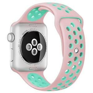 Curea pentru Apple Watch 38 mm Silicon Sport iUni Pink-Blue