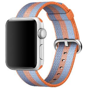 Curea pentru Apple Watch 42 mm iUni Woven Strap, Nylon, Orange-Blue