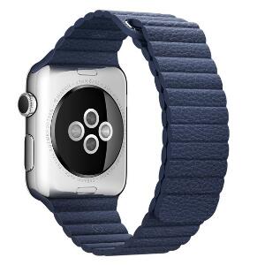 Curea piele pentru Apple Watch 38mm iUni Midnight Blue Leather Loop