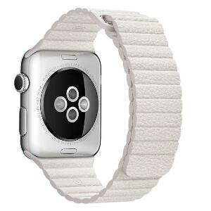 Curea piele pentru Apple Watch 42mm iUni White Leather Loop