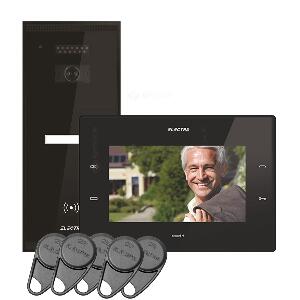 Kit videointerfon Electra Touch Line Smart+ VKM.P1SR.T7S4.ELB04, 1 familie, aparent, 7 inch