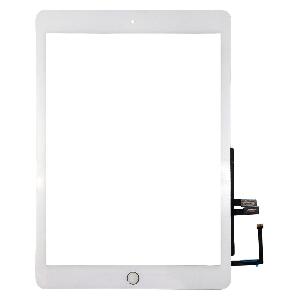 Touchscreen Digitizer Apple iPad 6 A1954 cu buton home si adeziv Alb Geam Sticla Tableta