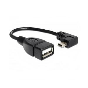 Adaptor OTG miniUSB - USB tata-mama 16 cm negru