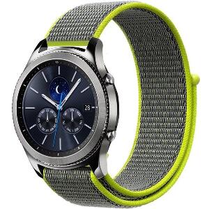 Curea ceas Smartwatch Garmin Fenix 3 / Fenix 5X, 26 mm iUni Soft Nylon Sport, Grey-Electric Green