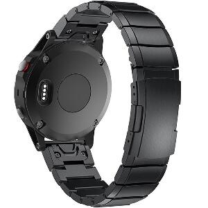Curea ceas Smartwatch Garmin Fenix 3 / Fenix 5X, 26 mm Otel inoxidabil iUni Black Link Bracelet