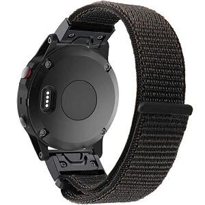 Curea ceas Smartwatch Garmin Fenix 5, 22 mm iUni Soft Nylon Sport, Black