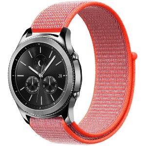 Curea ceas Smartwatch Garmin Fenix 5, 22 mm iUni Soft Nylon Sport, Electric Orange