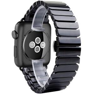 Curea pentru Apple Watch 38 mm iUni Ceramic Belt, Black