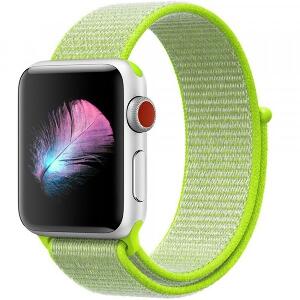 Curea pentru Apple Watch 38 mm iUni Woven Strap, Nylon Sport, Electric Green