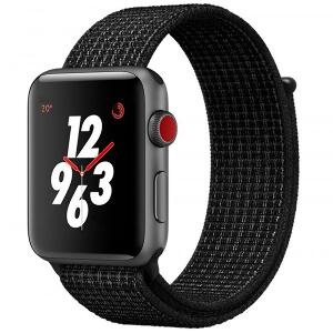 Curea pentru Apple Watch 38 mm iUni Woven Strap, Nylon Sport, Midnight Black