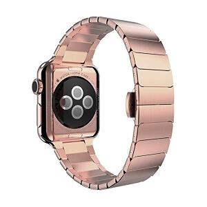 Curea pentru Apple Watch 38mm Otel Inoxidabil iUni Rose Gold Link Bracelet