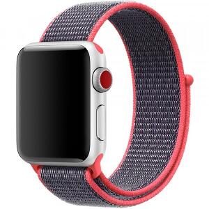 Curea pentru Apple Watch 42 mm iUni Woven Strap, Nylon Sport, Purple-Electric Pink 