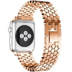 Curea pentru Apple Watch Rose Gold Jewelry iUni 42 mm Otel Inoxidabil
