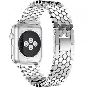 Curea pentru Apple Watch Silver Jewelry iUni 42 mm Otel Inoxidabil