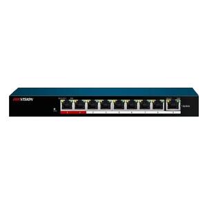 Switch cu 8 porturi PoE Hikvision DS-3E0109P-E/M, 4000 MAC, 100 Mbps, fara management