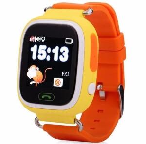 Ceas Smartwatch copii cu GPS iUni Q90, Touchscreen, Telefon incorporat, Buton SOS, Portocaliu