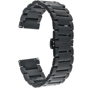 Curea ceas Smartwatch Samsung Gear S2, iUni 20 mm Otel Inoxidabil, Black