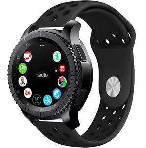 Curea ceas Smartwatch Samsung Gear S2, iUni 20 mm Silicon Sport Black
