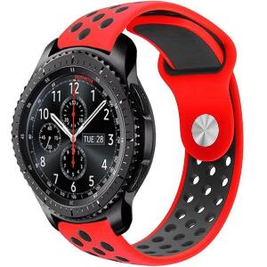 Curea ceas Smartwatch Samsung Gear S2, iUni 20 mm Silicon Sport Red-Black