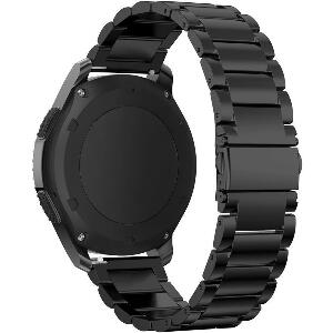 Curea metalica Smartwatch Samsung Gear S2, iUni 20 mm Otel Inoxidabil, Black