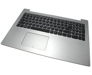 Tastatura Lenovo IdeaPad 320-15IKB Gri cu Palmrest Argintiu si TouchPad iluminata backlit