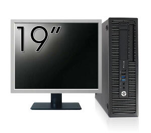 Pachet Calculator HP 400 G1 SFF, Intel Core i5-4570 3.20GHz, 4GB DDR3, 500GB SATA, DVD-RW + Monitor 19 Inch